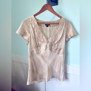 Jacob Cream V-Neck 100% silk Blouse